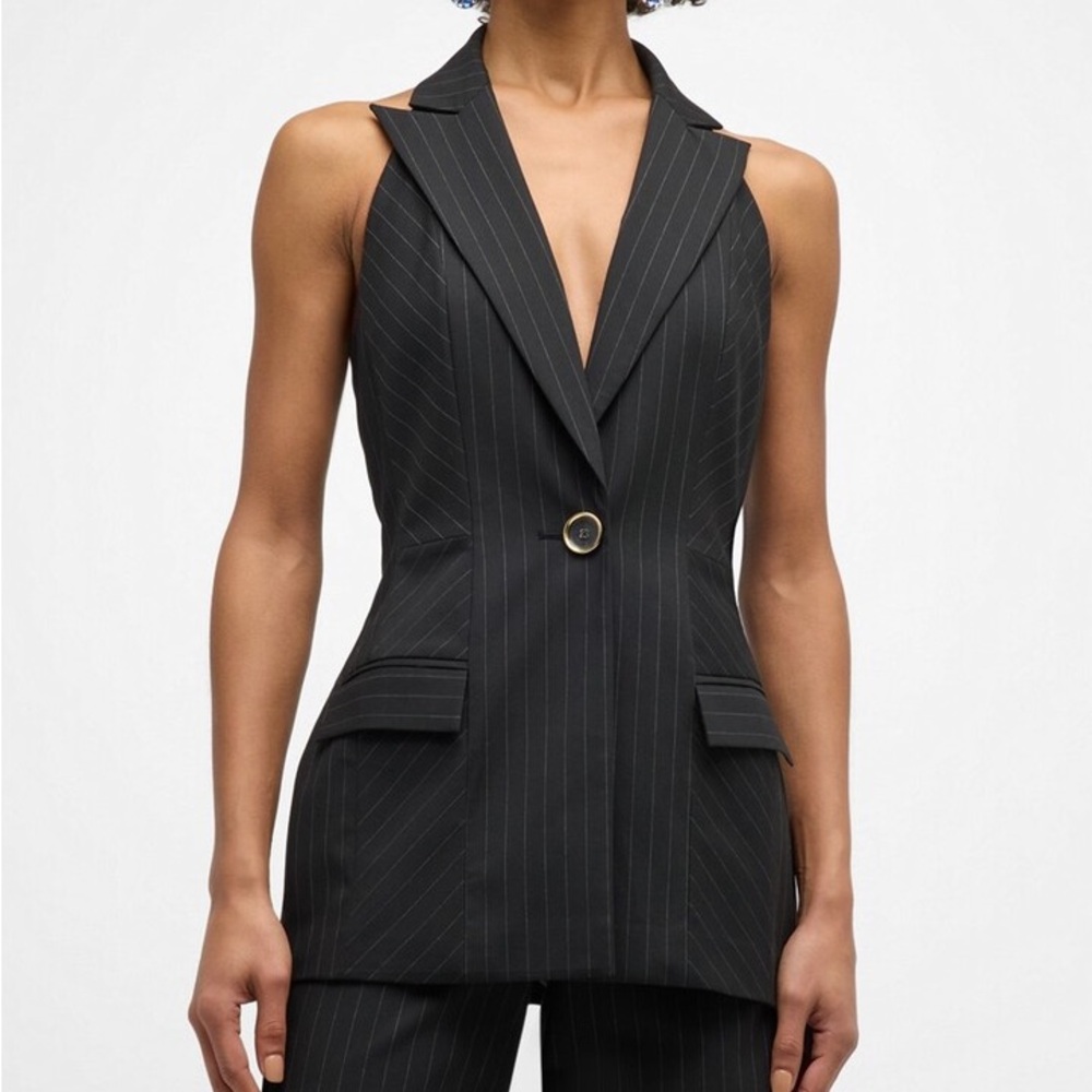Ramy Brook Black Pinstripe Women's Vest